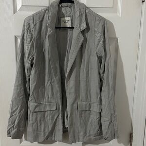 Abercrombie & Fitch Light Gray Plaid Blazer